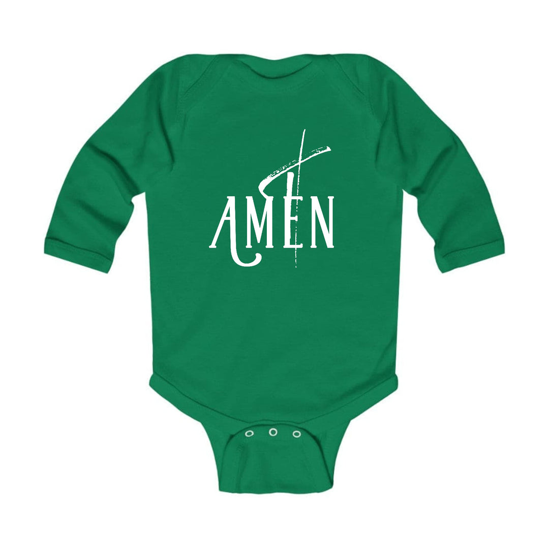 Infant Long Sleeve Graphic T-shirt Amen White Print - Childrens | Infant