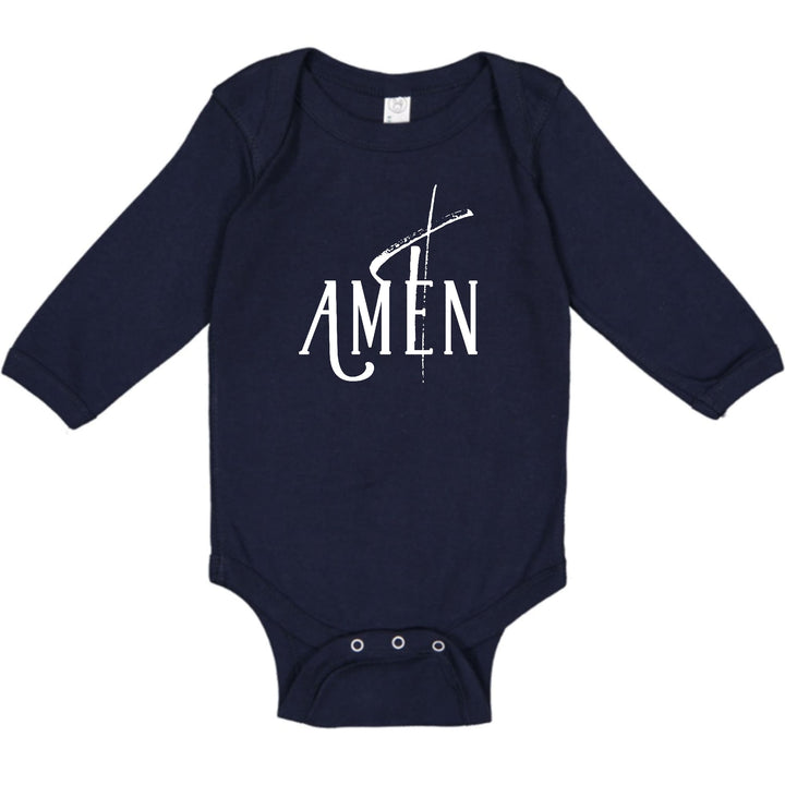 Infant Long Sleeve Graphic T-shirt Amen White Print - Childrens | Infant