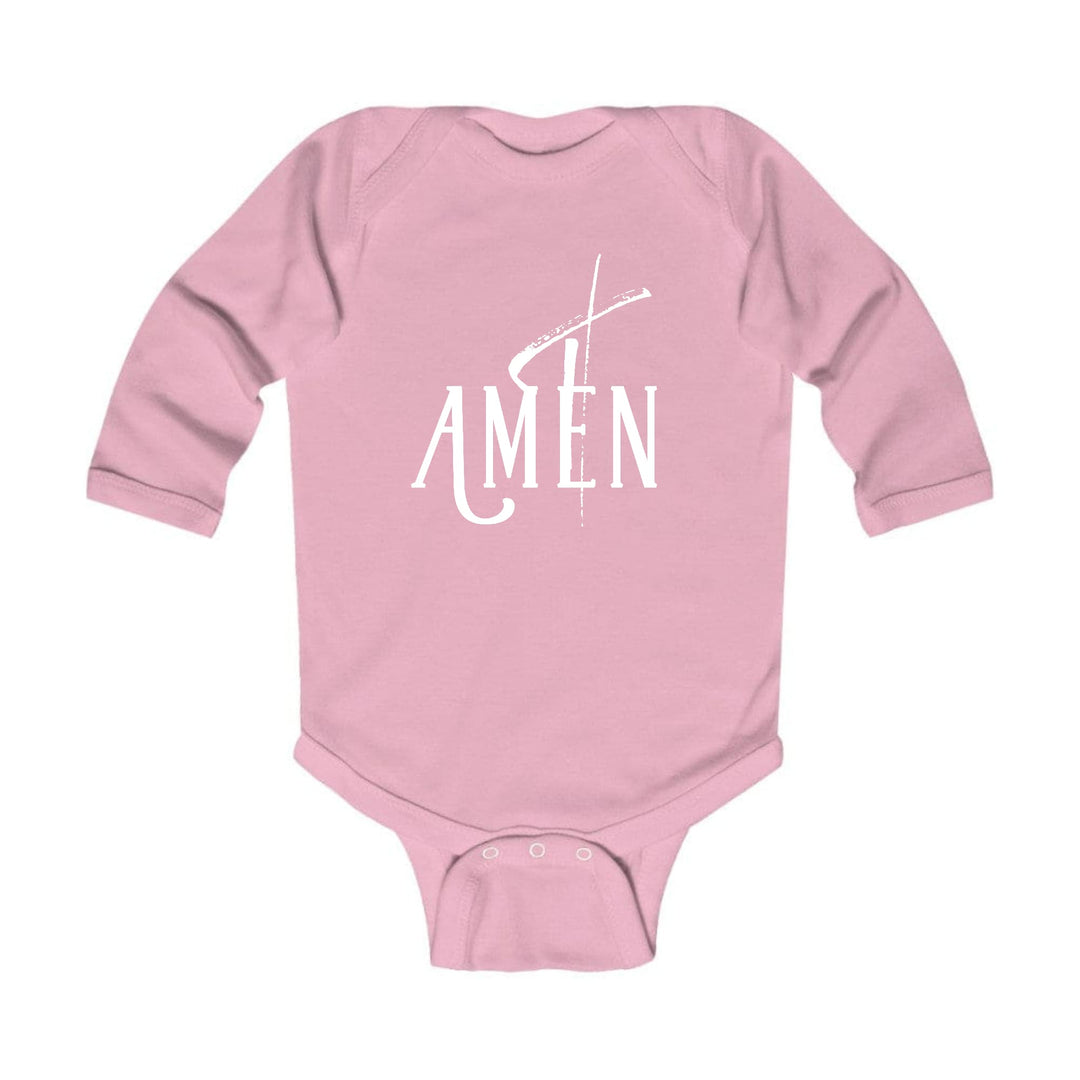 Infant Long Sleeve Graphic T-shirt Amen White Print - Childrens | Infant