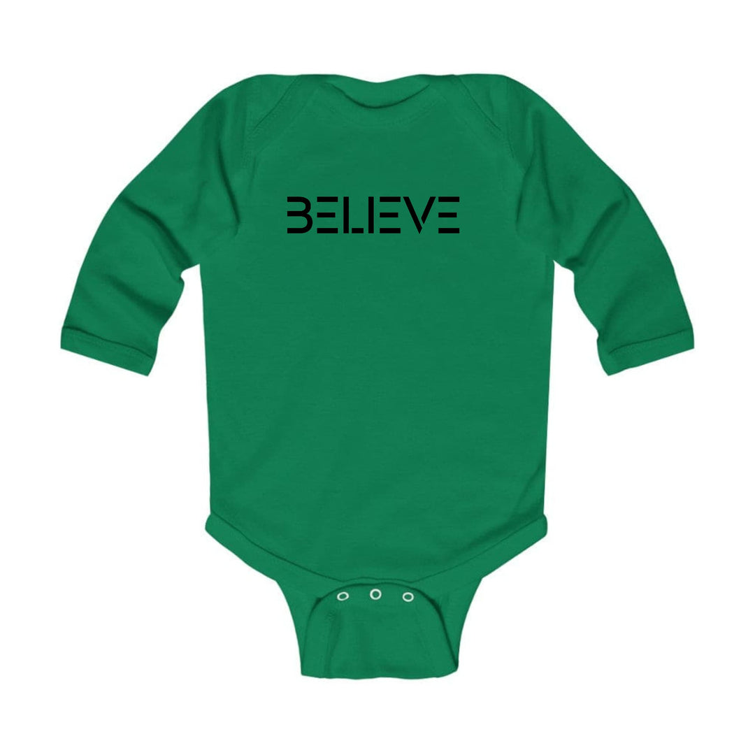 Infant Long Sleeve Graphic T-shirt Believe Black Print - Childrens | Infant