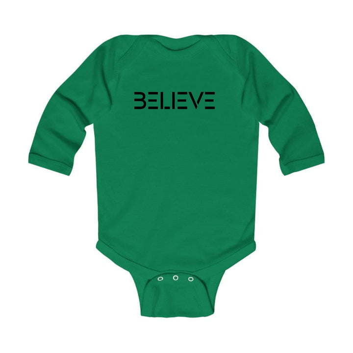 Infant Long Sleeve Graphic T-shirt Believe Black Print - Childrens | Infant