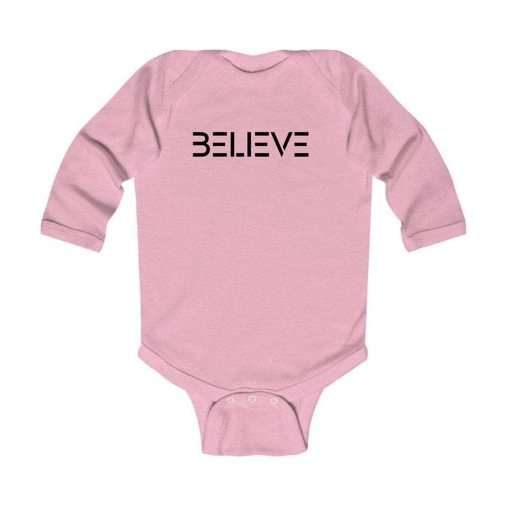 Infant Long Sleeve Graphic T-shirt Believe Black Print - Childrens | Infant