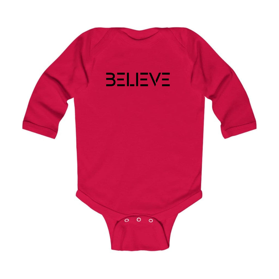 Infant Long Sleeve Graphic T-shirt Believe Black Print - Childrens | Infant