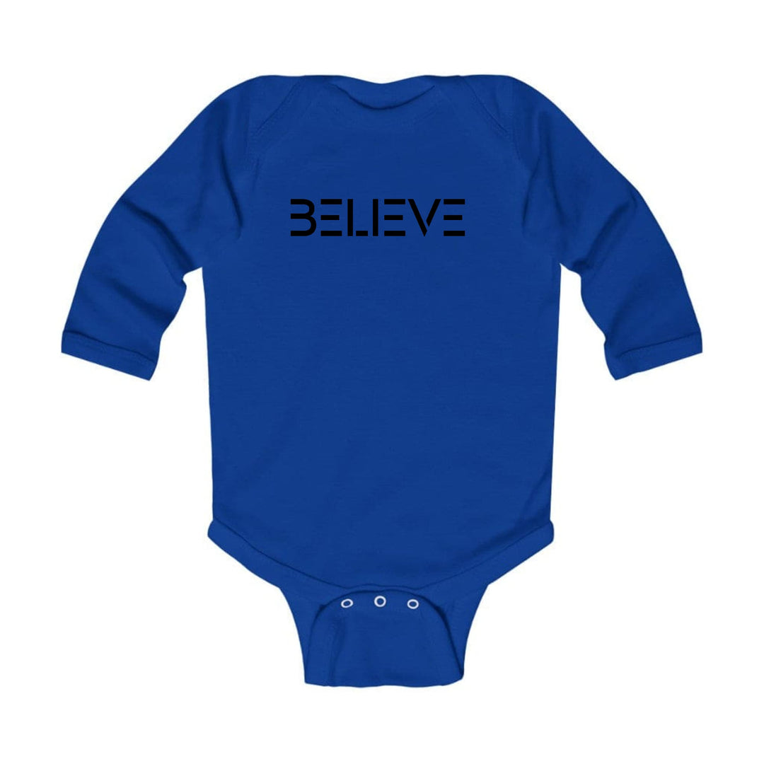 Infant Long Sleeve Graphic T-shirt Believe Black Print - Childrens | Infant