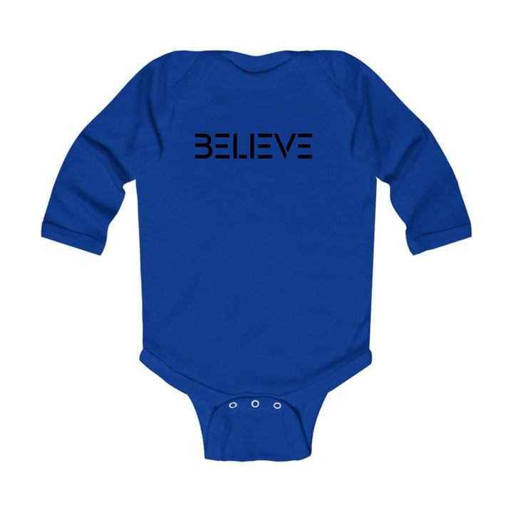 Infant Long Sleeve Graphic T-shirt Believe Black Print - Childrens | Infant