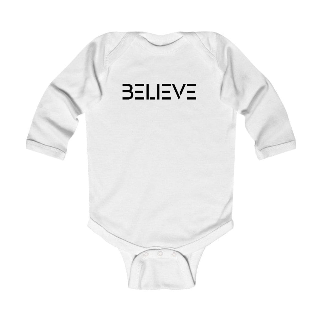 Infant Long Sleeve Graphic T-shirt Believe Black Print - Childrens | Infant