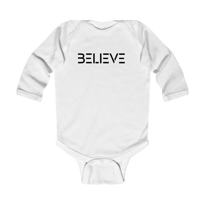 Infant Long Sleeve Graphic T-shirt Believe Black Print - Childrens | Infant