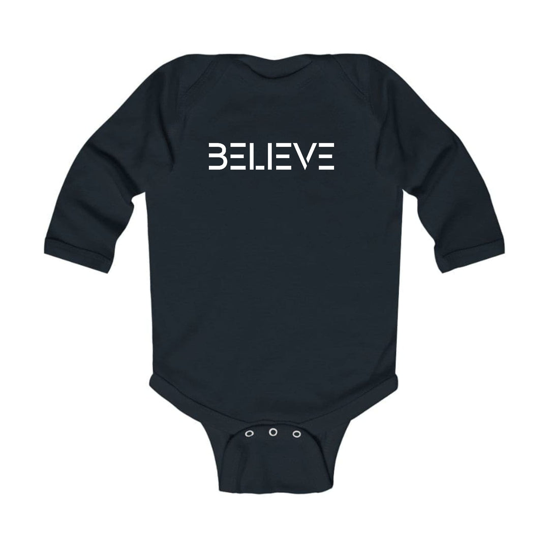 Infant Long Sleeve Graphic T-shirt Believe White Print - Childrens | Infant