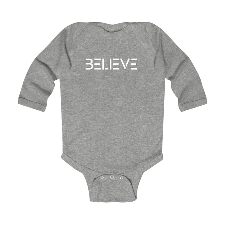 Infant Long Sleeve Graphic T-shirt Believe White Print - Childrens | Infant