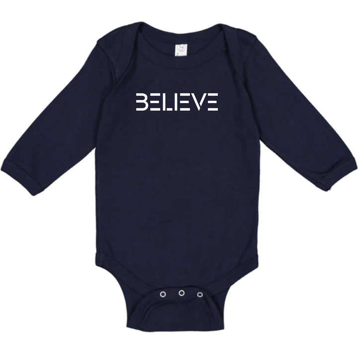 Infant Long Sleeve Graphic T-shirt Believe White Print - Childrens | Infant