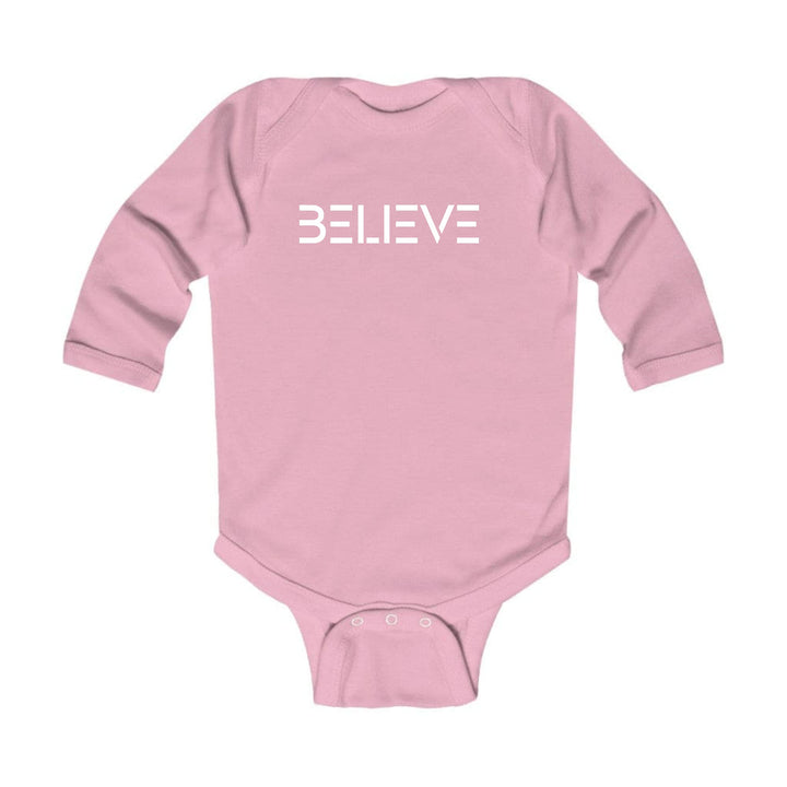 Infant Long Sleeve Graphic T-shirt Believe White Print - Childrens | Infant