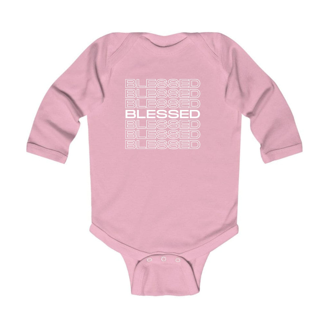 Infant Long Sleeve Graphic T-shirt Blessed Stacked Print - Childrens | Infant