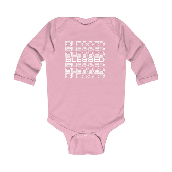 Infant Long Sleeve Graphic T-shirt Blessed Stacked Print - Childrens | Infant