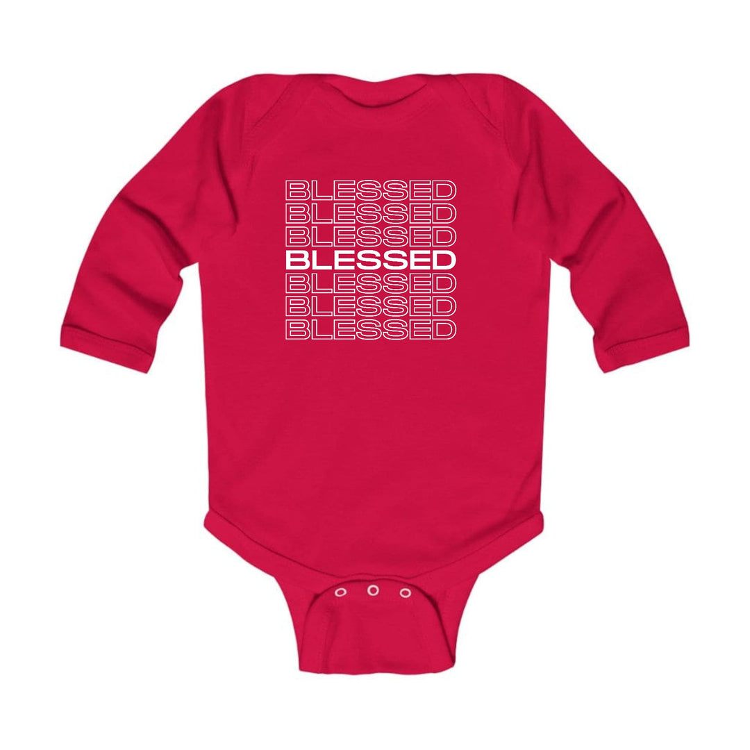 Infant Long Sleeve Graphic T-shirt Blessed Stacked Print - Childrens | Infant