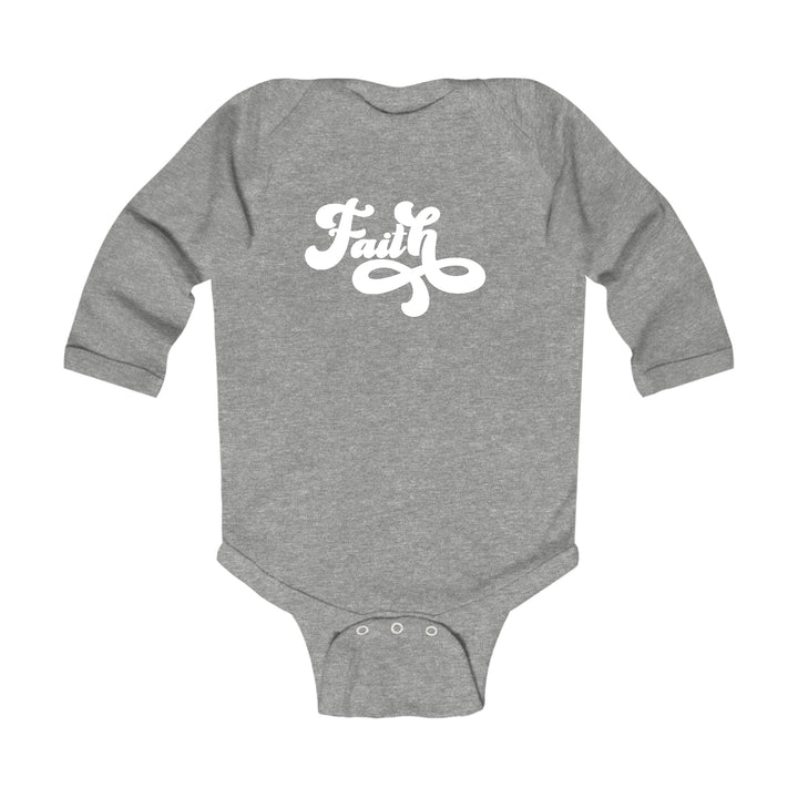 Infant Long Sleeve Graphic T-shirt Faith Script Illustration - Childrens