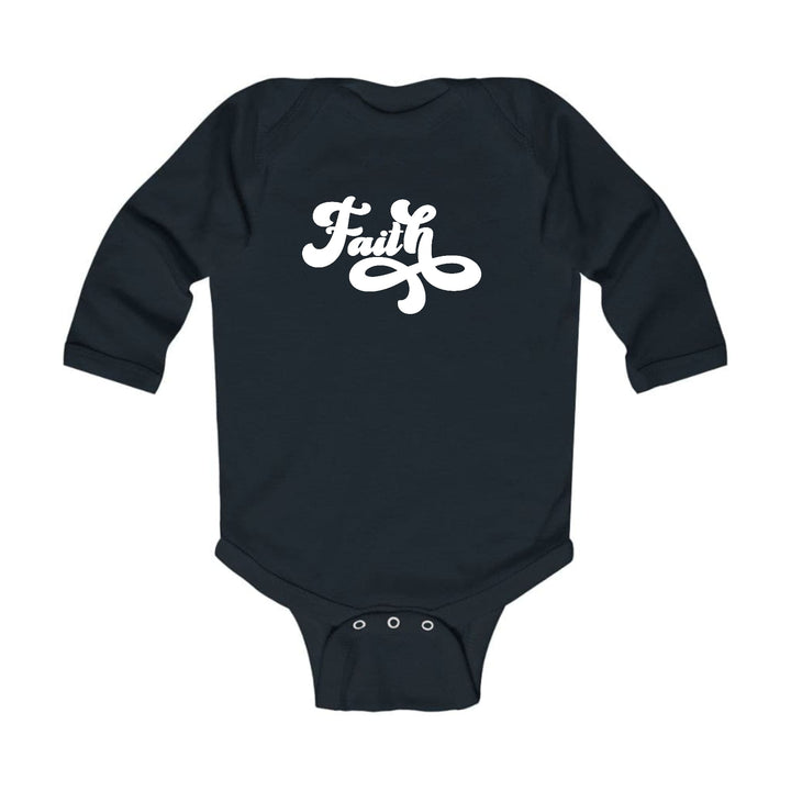 Infant Long Sleeve Graphic T-shirt Faith Script Illustration - Childrens