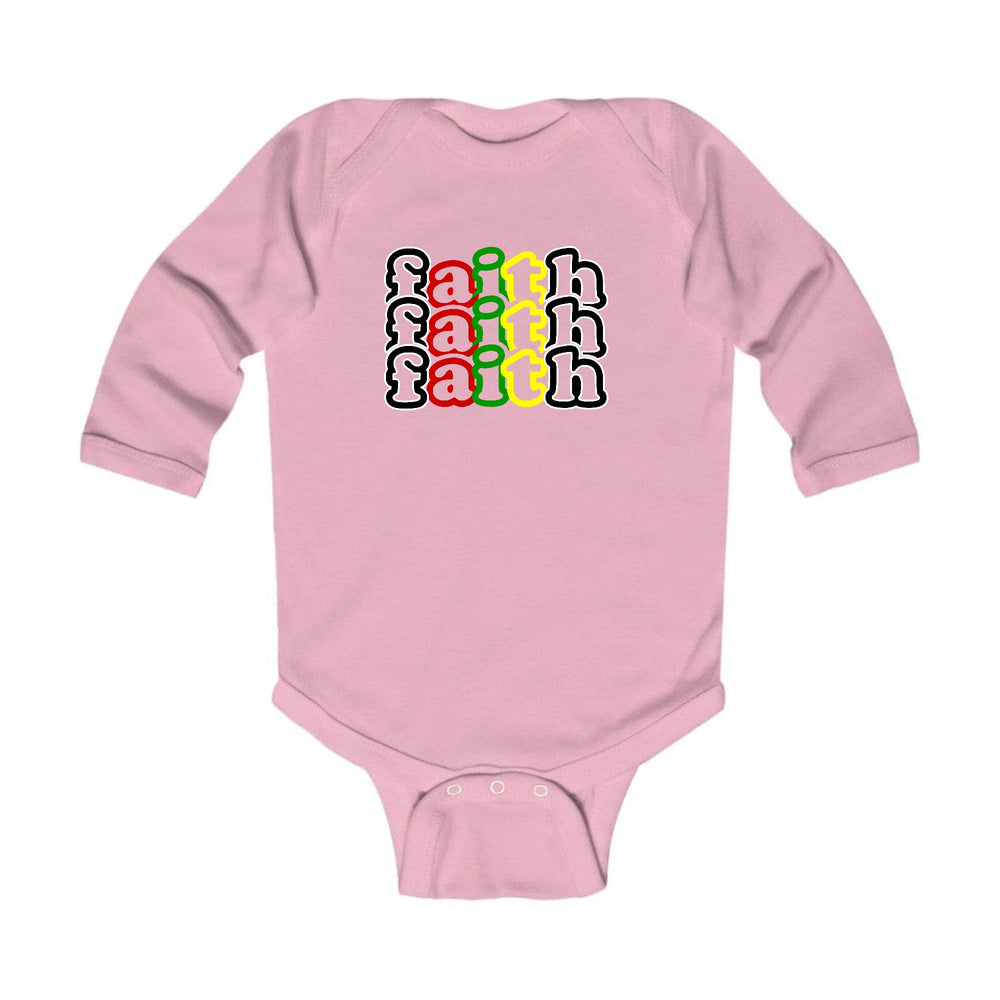 Infant Long Sleeve Graphic T-shirt Faith Stack Multicolor Black - Childrens