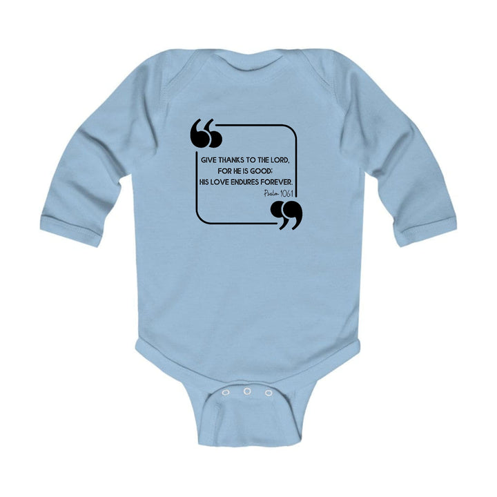 Infant Long Sleeve Graphic T-shirt Give Thanks to the Lord Black - Childrens