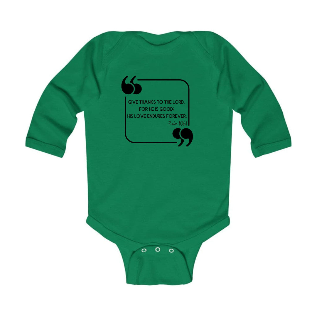 Infant Long Sleeve Graphic T-shirt Give Thanks to the Lord Black - Childrens