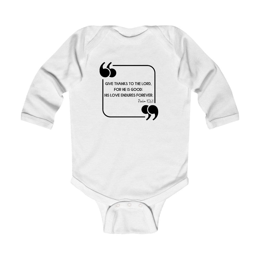 Infant Long Sleeve Graphic T-shirt Give Thanks to the Lord Black - Childrens