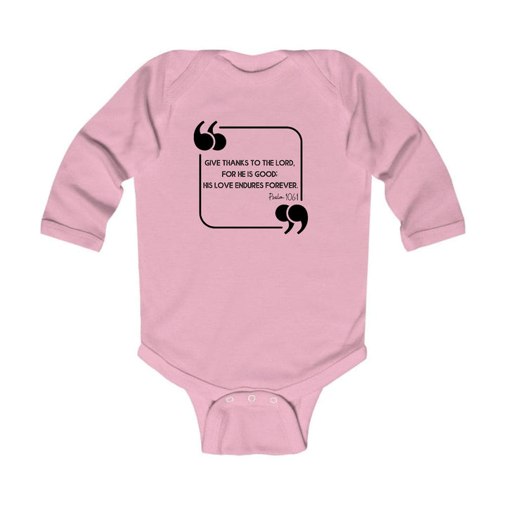 Infant Long Sleeve Graphic T-shirt Give Thanks to the Lord Black - Childrens