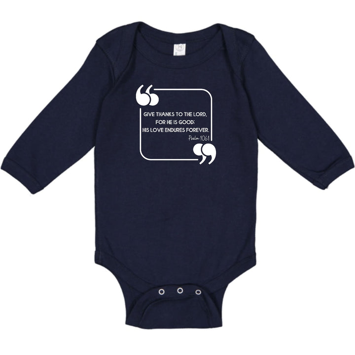 Infant Long Sleeve Graphic T-shirt Give Thanks to the Lord - Childrens | Infant