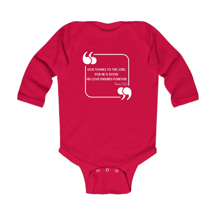 Infant Long Sleeve Graphic T-shirt Give Thanks to the Lord - Childrens | Infant