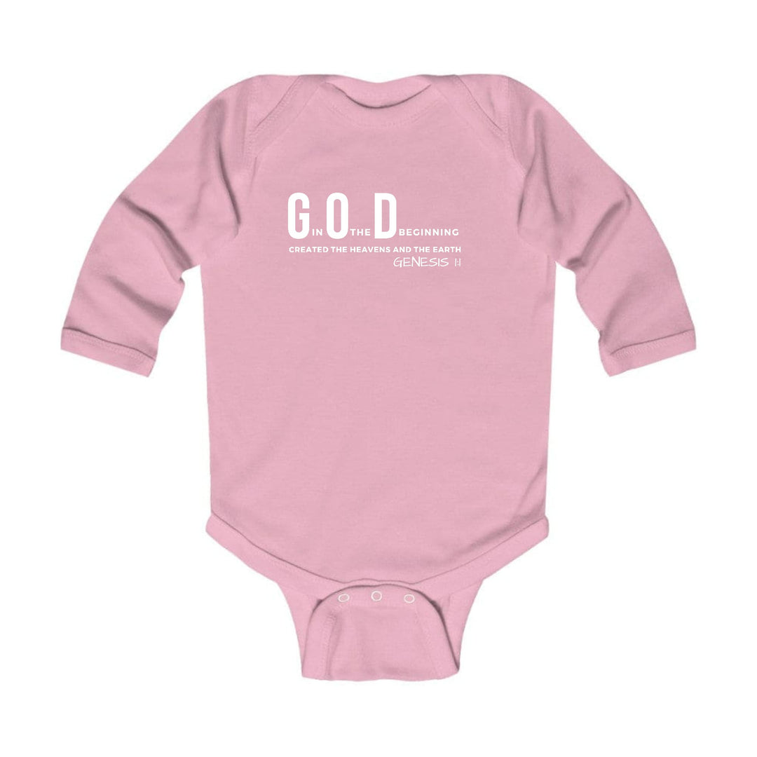 Infant Long Sleeve Graphic T-shirt - God in the Beginning Print - Childrens