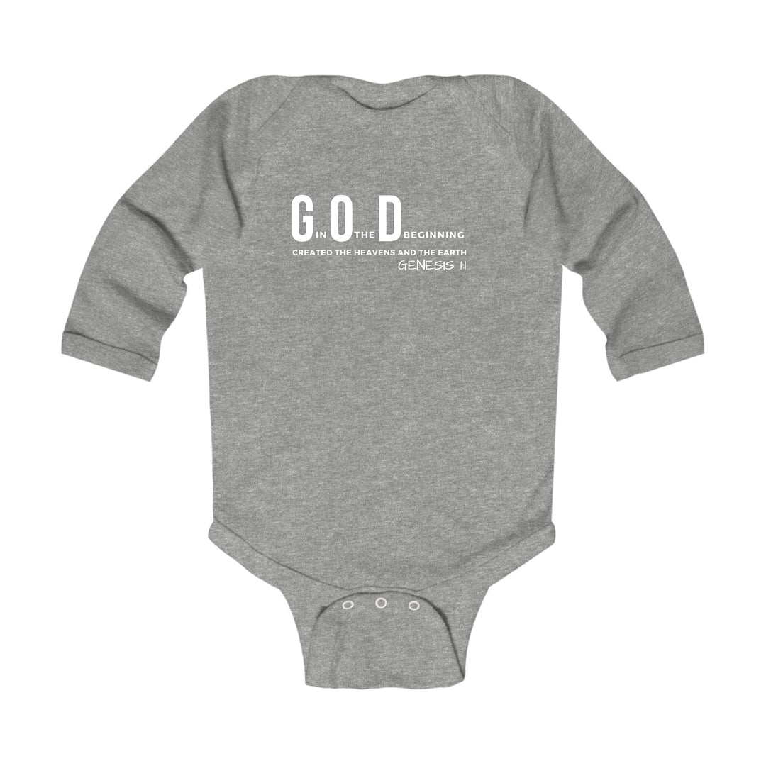 Infant Long Sleeve Graphic T-shirt - God in the Beginning Print - Childrens