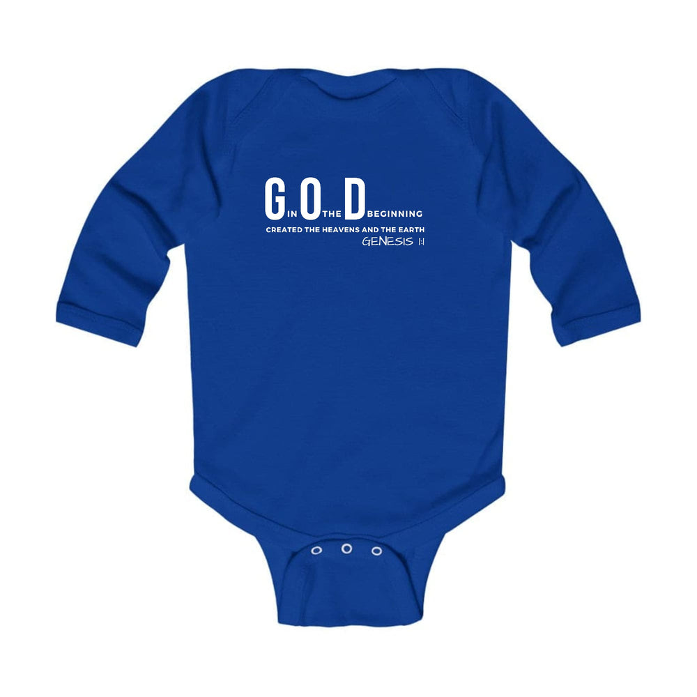 Infant Long Sleeve Graphic T-shirt God in the Beginning Print - Childrens