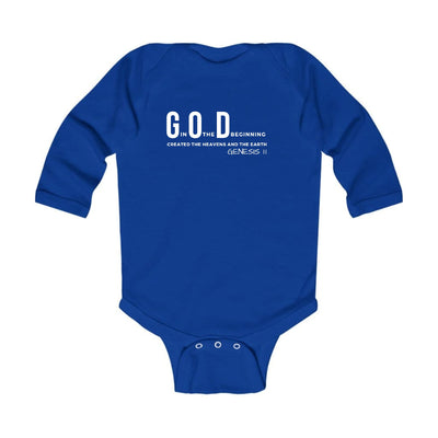 Infant Long Sleeve Graphic T-shirt God In The Beginning Print - Childrens