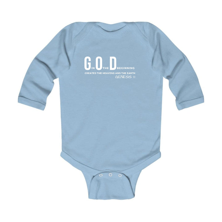 Infant Long Sleeve Graphic T-shirt - God in the Beginning Print - Childrens