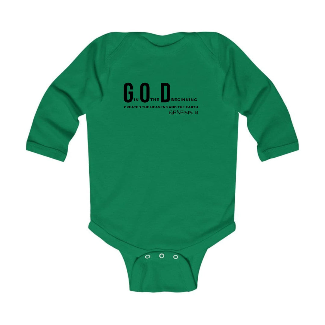 Infant Long Sleeve Graphic T-shirt God in the Beginning Print - Childrens