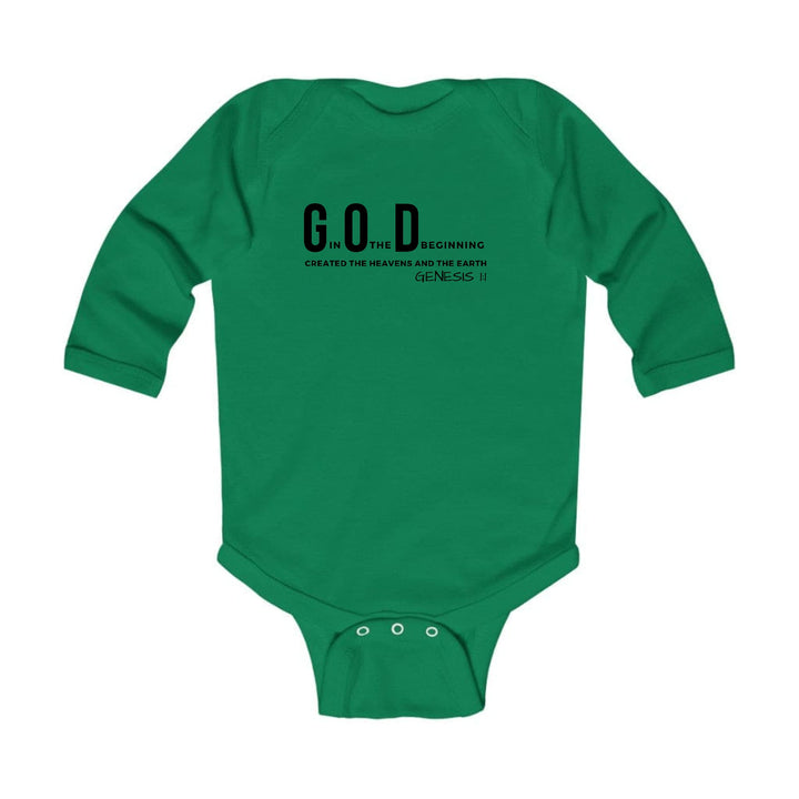 Infant Long Sleeve Graphic T-shirt God in the Beginning Print - Childrens