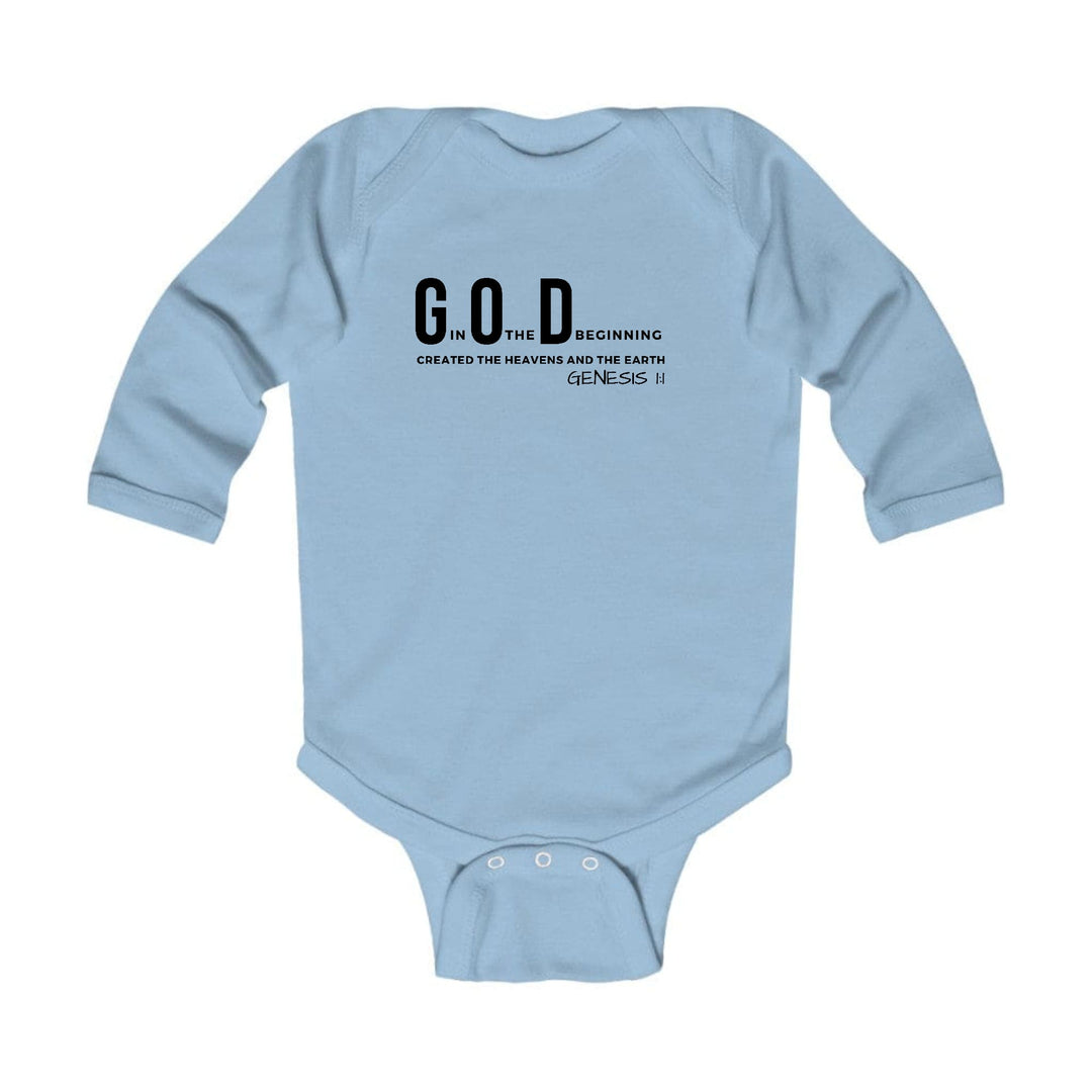 Infant Long Sleeve Graphic T-shirt God in the Beginning Print - Childrens