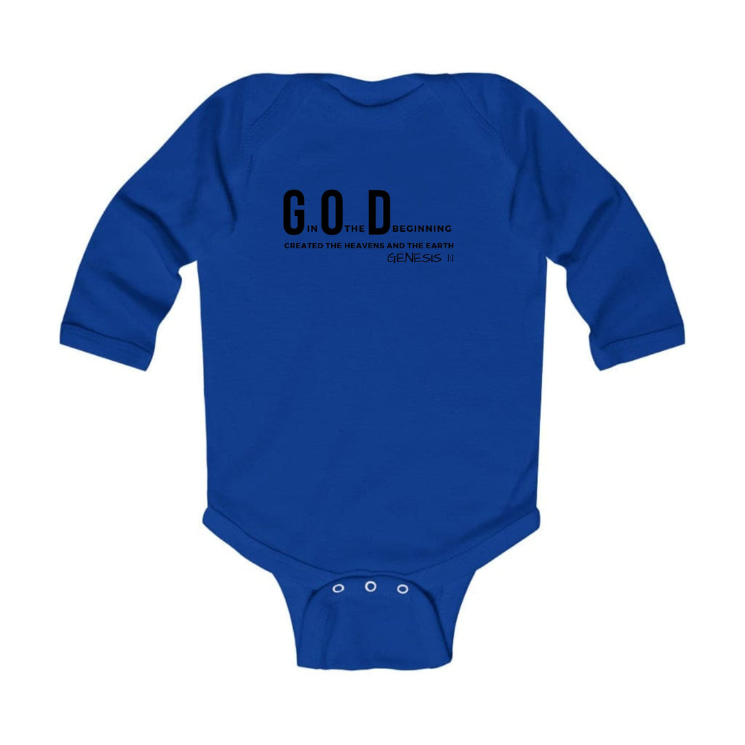 Infant Long Sleeve Graphic T-shirt God in the Beginning Print - Childrens