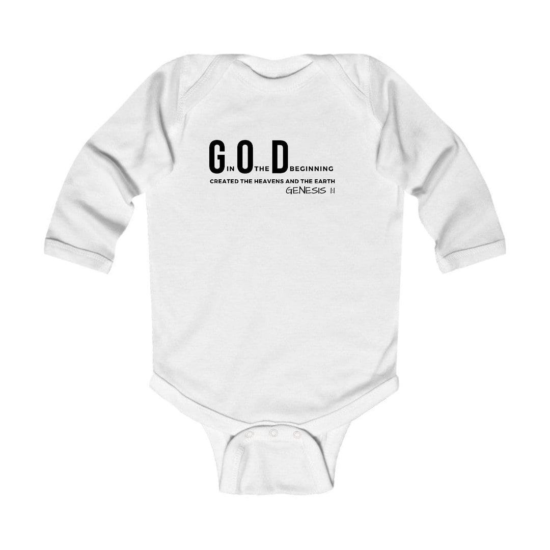 Infant Long Sleeve Graphic T-shirt God in the Beginning Print - Childrens