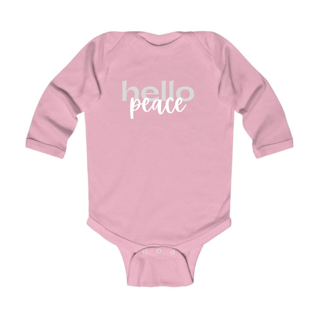 Infant Long Sleeve Graphic T-shirt Hello Peace Motivational Peaceful