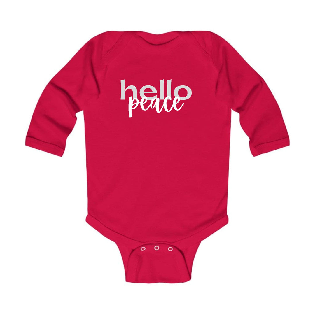 Infant Long Sleeve Graphic T-shirt Hello Peace Motivational Peaceful