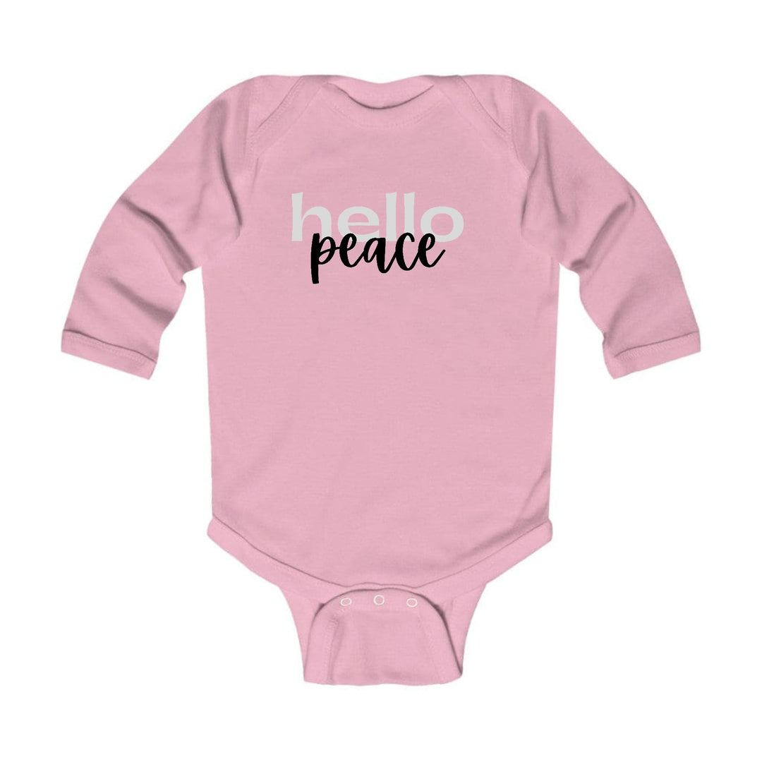 Infant Long Sleeve Graphic T-shirt Hello Peace Motivational Peaceful