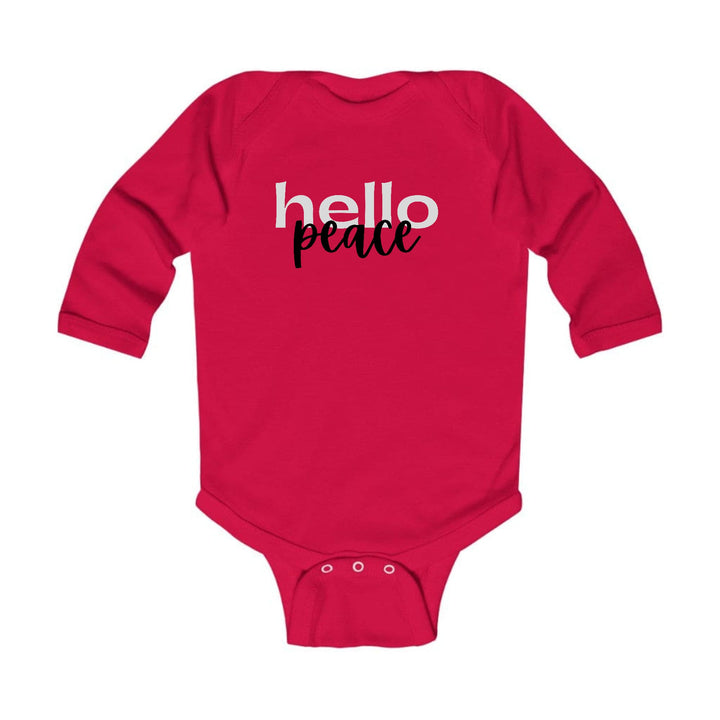 Infant Long Sleeve Graphic T-shirt Hello Peace Motivational Peaceful