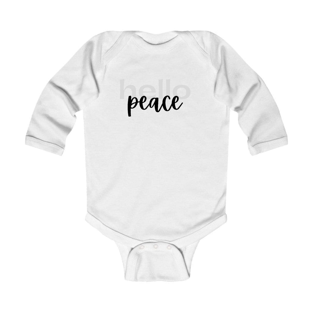 Infant Long Sleeve Graphic T-shirt Hello Peace Motivational Peaceful