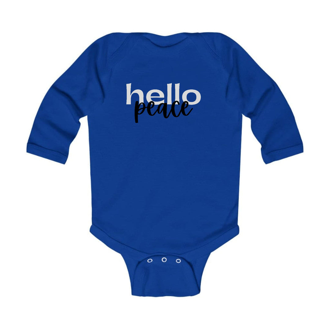 Infant Long Sleeve Graphic T-shirt Hello Peace Motivational Peaceful