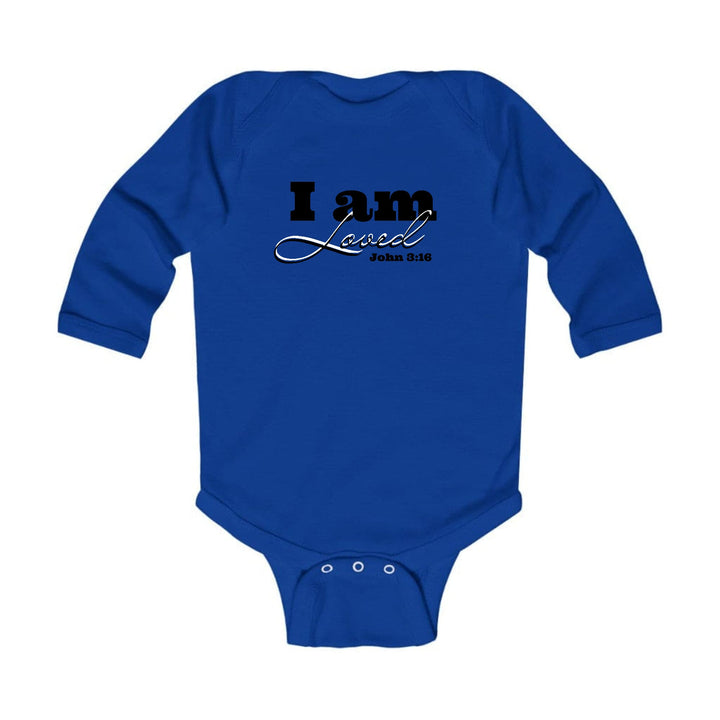 Infant Long Sleeve Graphic T-shirt i am Loved - John 3:16 Black - Childrens