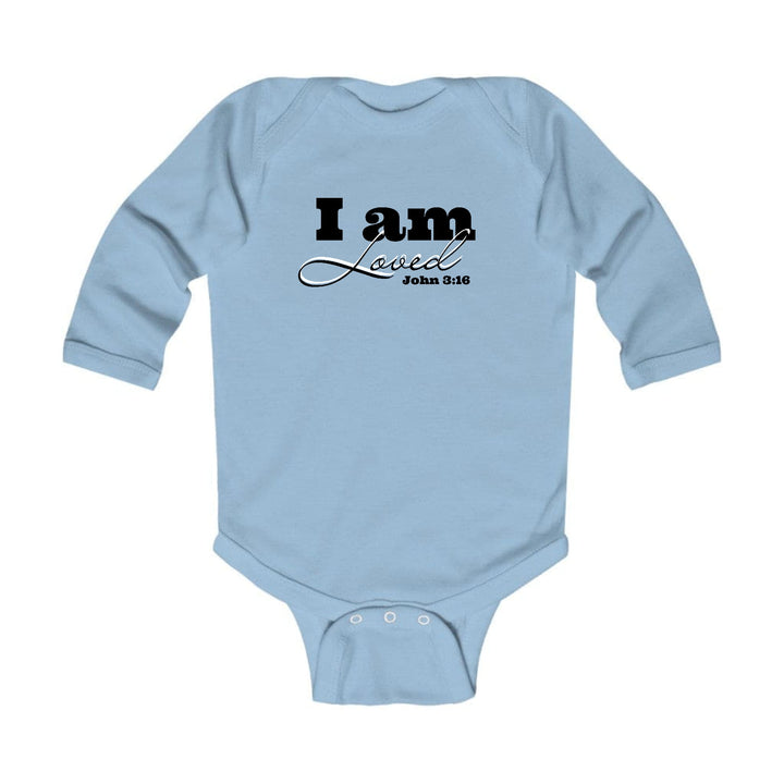 Infant Long Sleeve Graphic T-shirt i am Loved - John 3:16 Black - Childrens