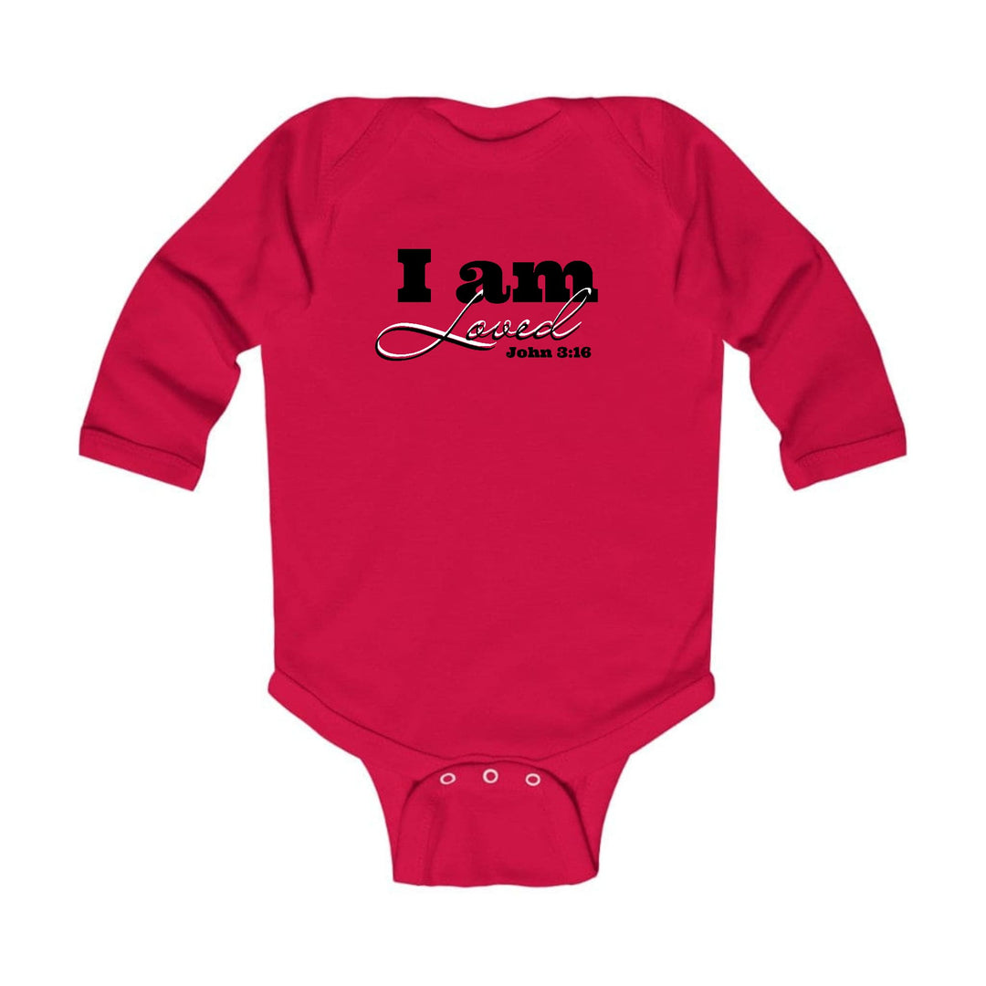 Infant Long Sleeve Graphic T-shirt i am Loved - John 3:16 Black - Childrens