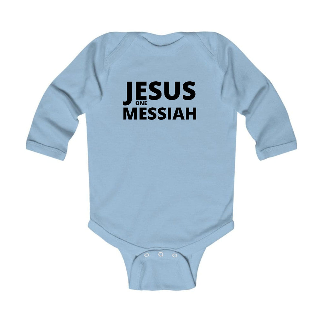 Infant Long Sleeve Graphic T-shirt Jesus one Messiah Black - Childrens | Infant