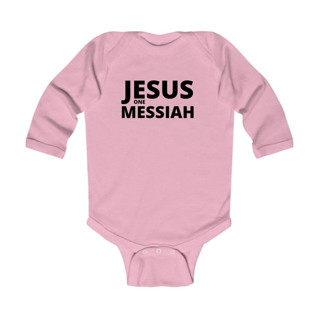 Infant Long Sleeve Graphic T-shirt Jesus one Messiah Black - Childrens | Infant