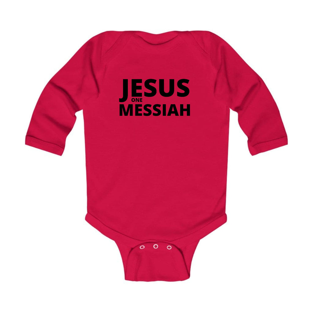 Infant Long Sleeve Graphic T-shirt Jesus one Messiah Black - Childrens | Infant