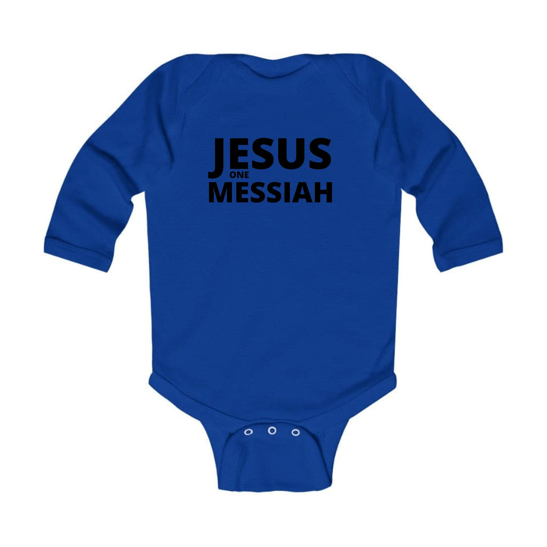 Infant Long Sleeve Graphic T-shirt Jesus one Messiah Black - Childrens | Infant